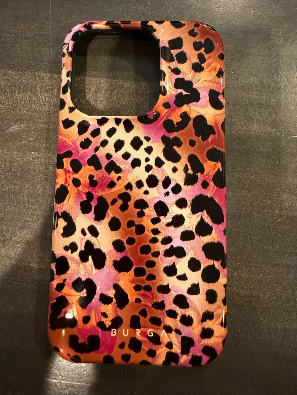 BURGA iPhone 15 Pro MagSafe Pink Orange Leopard Phone Case